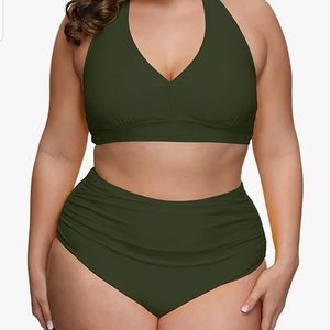 Nwot Sovoyontee women dark khaki 2 pieces bikini